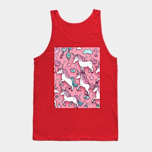 pink unicorns pattern gift ideas for all Tank Top